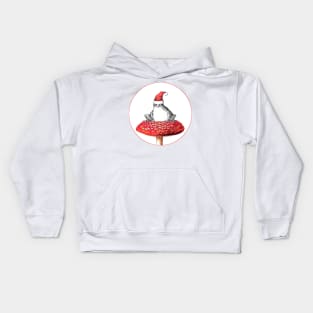 Christmas Frog on Mushroom Kids Hoodie